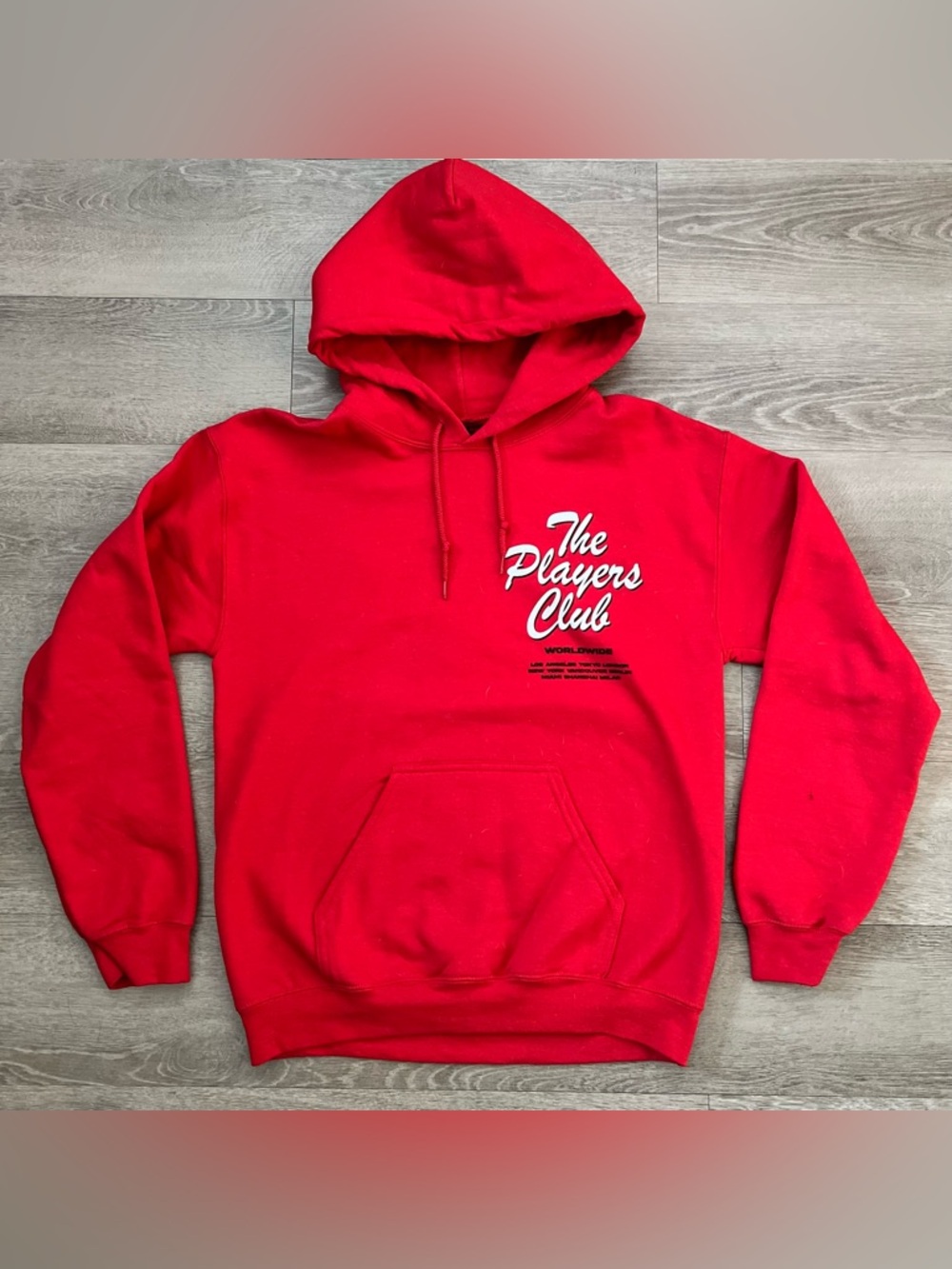The Players Club Red Pullover Hoodie - Men's Casual Hoodie
